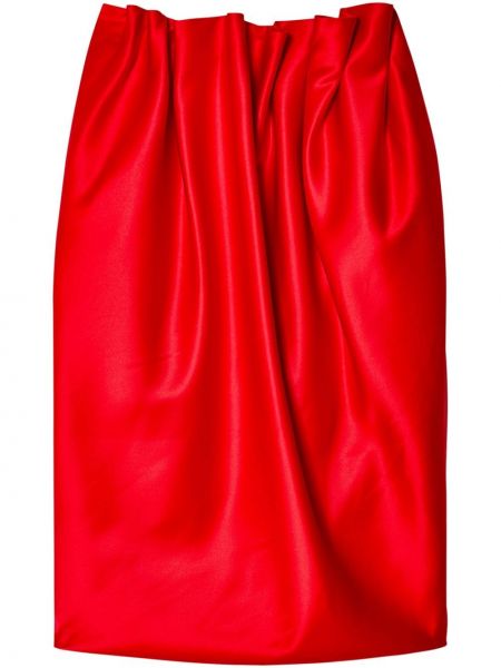 Satynowa spódnica ołówkowa plisowana Simone Rocha czerwona