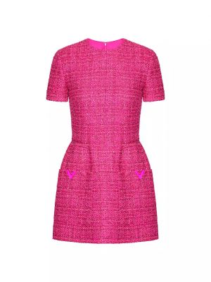 Твидовое платье мини Valentino Garavani розовое