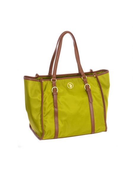 Nylon shopper handtasche mit reißverschluss U.s. Polo Assn. grün
