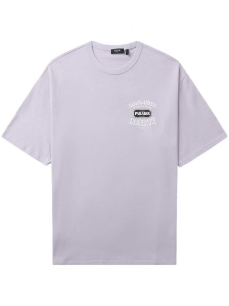 Bavlnené tričko s potlačou Five Cm fialová