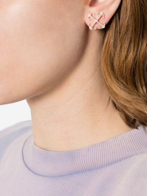 Boucles d'oreilles à boucle en cristal Off-white