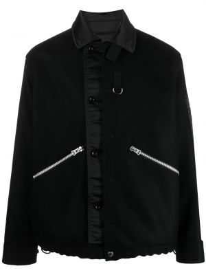 Vlnená bunda Sacai čierna