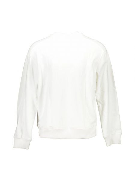 Sudadera de algodón con estampado Calvin Klein blanco