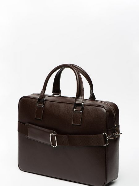 Кожаная сумка для ноутбука Pierre Cardin коричневая