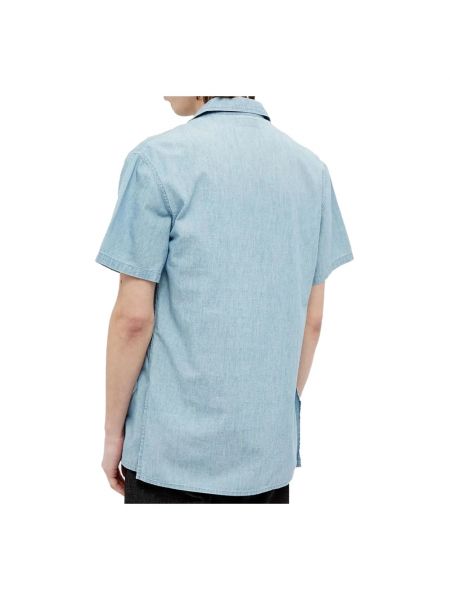 Camisa de algodón Saint Laurent azul