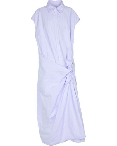 Ριγέ βαμβακερή μίντι φόρεμα Balenciaga μπλε