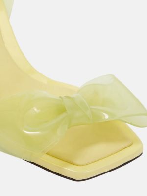 Sandały z kokardką na koturnie Zimmermann żółte