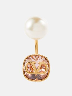 Krištáľové náušnice s perlami Valentino