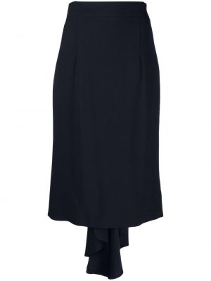 Plisirana asimetrična midi suknja Moschino plava