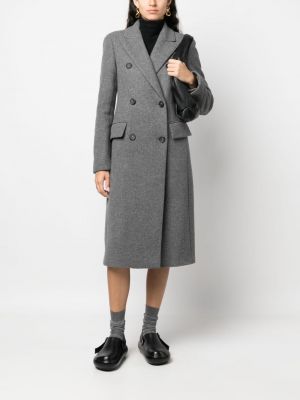 Kašmírový vlněný kabát Sportmax šedý