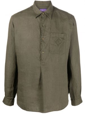 Lininė siuvinėta marškiniai Ralph Lauren Purple Label