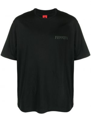T-krekls ar apdruku ar apaļu kakla izgriezumu Ferrari melns