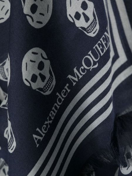 Schal mit print Alexander Mcqueen blau