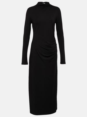 Μίντι φόρεμα από ζέρσεϋ Vince μαύρο