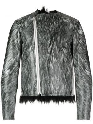 Kožna jakna s krznom s printom Comme Des Garçons Homme Plus