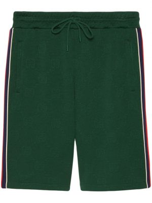 Жакардови шорти Gucci зелено