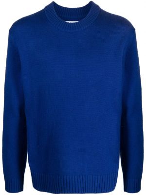 Sweter z okrągłym dekoltem Samsoe Samsoe niebieski