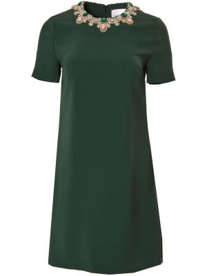 Křišťálové mini šaty Carolina Herrera zelené