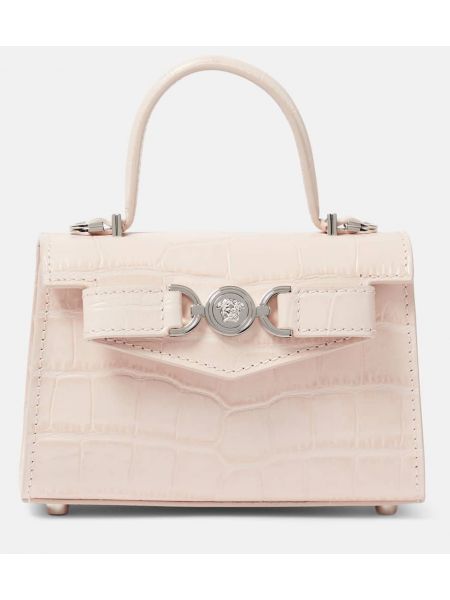 Kožna shopper torbica Versace ružičasta