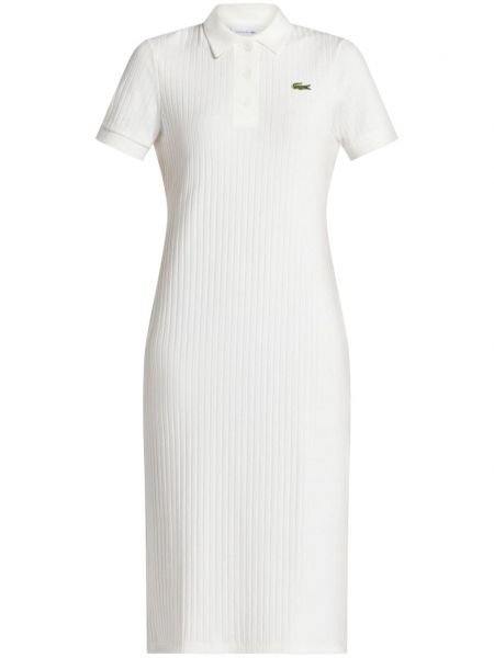 Rochie din bumbac Lacoste alb