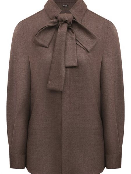 Шерстяная блузка Kiton коричневая
