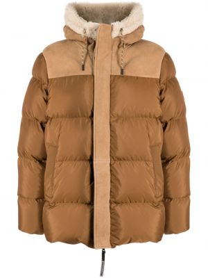 Pernata jakna s kapuljačom Ugg smeđa
