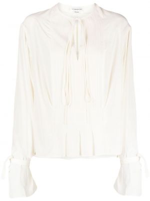 Bluză de mătase Victoria Beckham alb