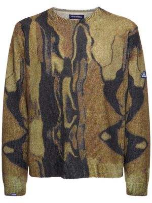Пуловер с принт от мохер кафяво Deva States
