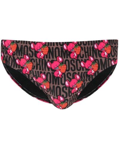 Brodert badebukse Moschino brun