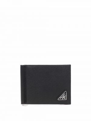 Kožená peňaženka Prada čierna