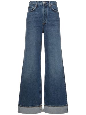 Voľné bavlnené džínsy Agolde modrá