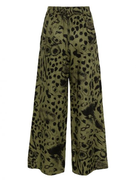Lněné kalhoty s potiskem s abstraktním vzorem Bimba Y Lola