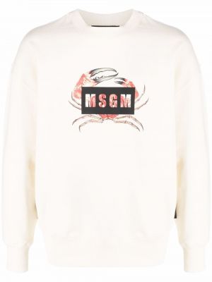 Rund hals sweatshirt Msgm hvit