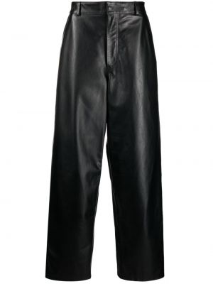Voľné kožené nohavice Gcds čierna