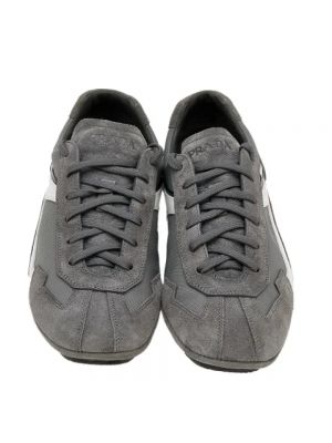 Sneakersy skórzane Prada Vintage szare