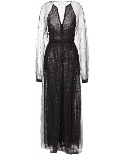 Tüll hosszú ruha Giorgio Armani fekete