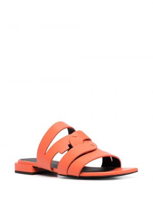 Kožené sandály Furla oranžové