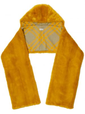 Sciarpa di pelliccia con cappuccio Burberry giallo