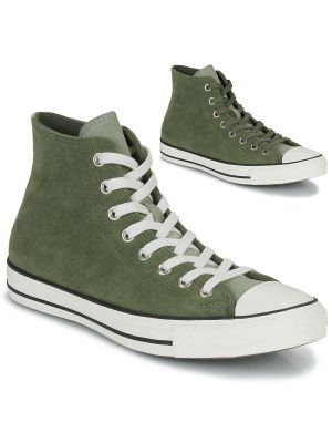 Sneakerși din piele de căprioară cu stele Converse Chuck Taylor All Star verde