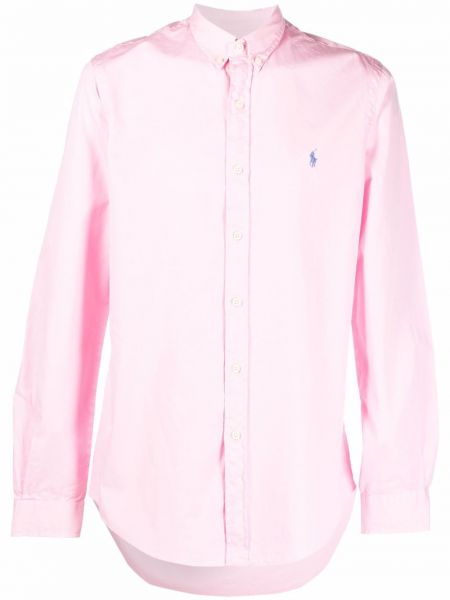 Camisa con bordado con bordado con bordado Polo Ralph Lauren rosa