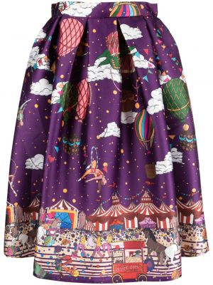 Plisovaná saténová sukňa Alessandro Enriquez fialová