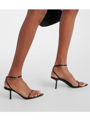 Dabīgās ādas dabīgās ādas sandales Saint Laurent melns