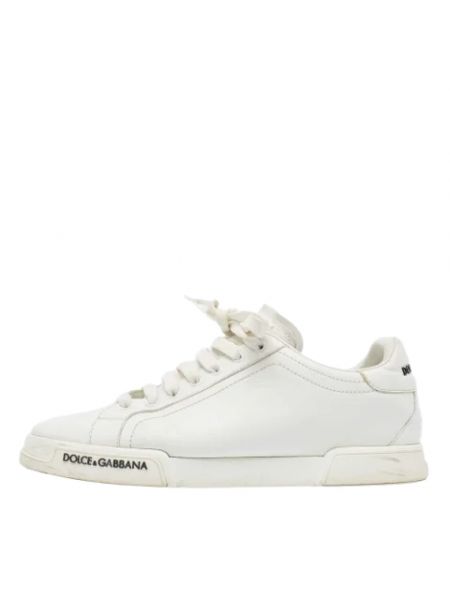 Sneakersy skórzane Dolce & Gabbana Pre-owned białe