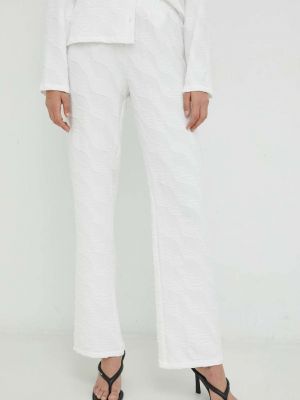 Jednobarevné kalhoty s vysokým pasem Résumé bílé