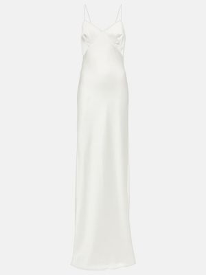 Сатенена макси рокля Max Mara бяло