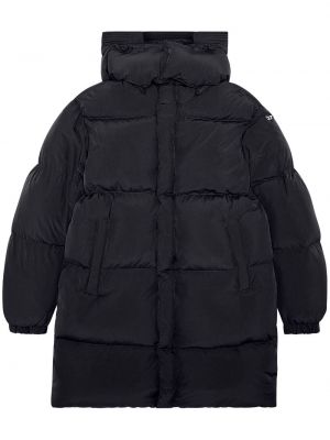 Παλτό με φερμουάρ με κουκούλα Diesel μαύρο