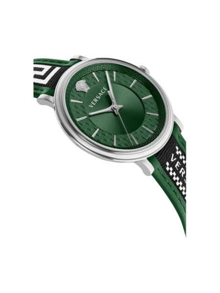 Zegarek skórzany Versace zielony