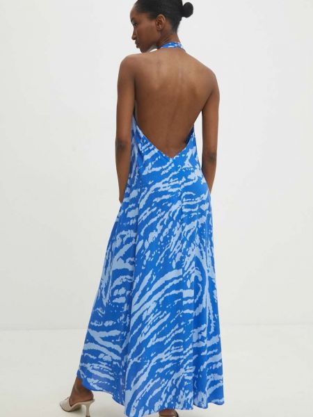 Sukienka długa oversize Answear Lab niebieska