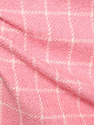 Kostkované midi sukně Oscar De La Renta růžové