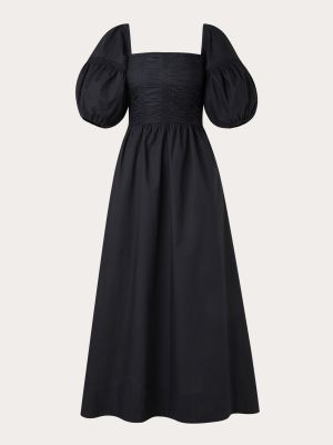 Vestido midi de algodón Faithfull The Brand negro